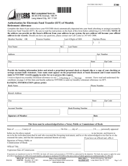 F380 Authorization for Electronic Fund Transfer (EFT) of