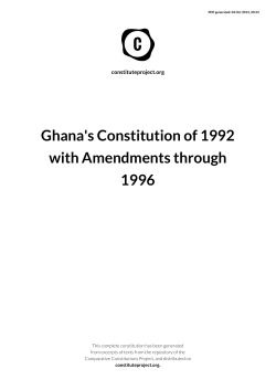 Ghana`s Constitution of 1992 with Amendments through 1996