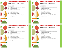 6 servings TIME: 10 minutes INGREDIENTS &bull; 3 cups cooked
