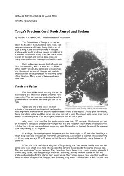 Tonga`s Precious Coral Reefs Abused and Broken