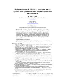 Red-green-blue (RGB) light generator using tapered fiber pumped