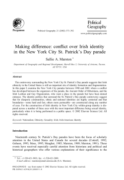 conflict over Irish identity in the New York City St. Patrick`s Day parade