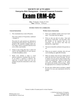 Exam ERM-GC - Society of Actuaries