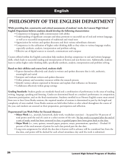 PHILOSOPHY OF THE ENGLISH DEPARTMENT
