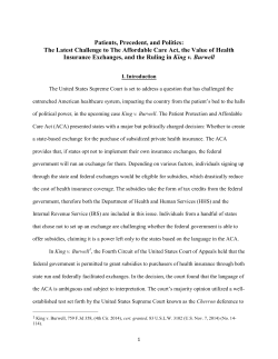 Patients, Precedent, and Politics