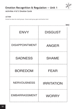 ENVY DISGUST ANGER SADNESS SHAME BOREDOM FEAR