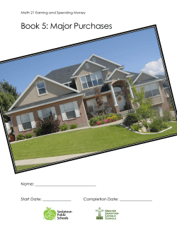 Book 5: Major Purchases