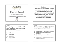Senior English Practice Questions - Indiana Association of School