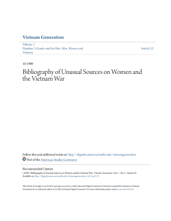 Bibliography of Unusual Sources on Women and the Vietnam War