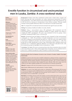 Erectile function in circumcised and uncircumcised men in Lusaka