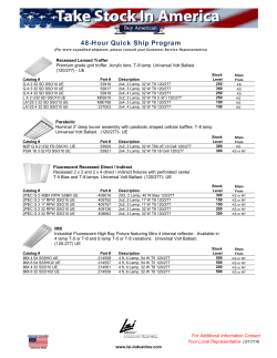 LSI QUICK SHIP flyer - Sunrise Lighting Systems