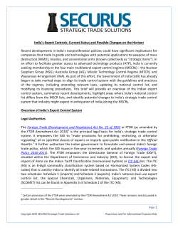 India`s Export Controls - SECURUS Strategic Trade Solutions