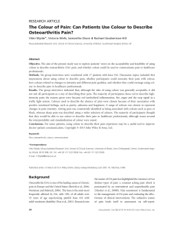 The Colour of Pain: Can Patients Use Colour to Describe