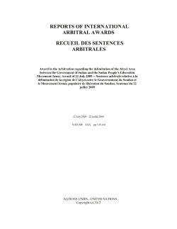 Award in the Arbitration regarding the delimitation of the Abyei Area