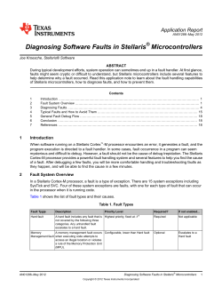 Diagnosing Software Faults in Stellaris