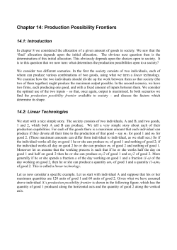 Chapter 14: Production Possibility Frontiers