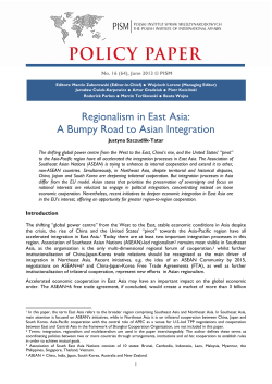 Regionalism in East Asia: A Bumpy Road to Asian