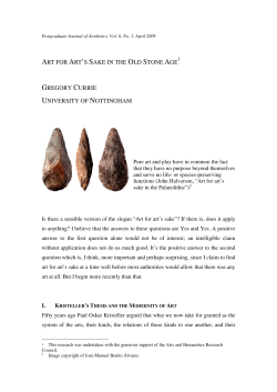 ART FOR ART`S SAKE IN THE OLD STONE AGE GREGORY