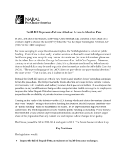 Smith Bill Represents Extreme Attack on Access to Abortion Care