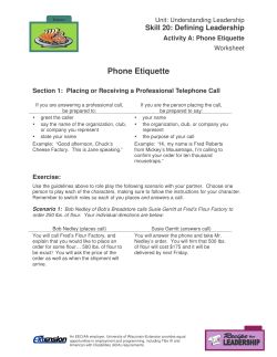 41 - Phone Etiquette Worksheet - Kenosha County UW