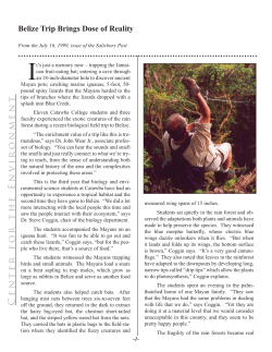 Belize Trip Brings Dose of Reality