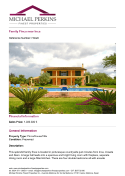 Family Finca near Inca Financial Information General Information