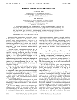 Resonant-Coherent Excitation of Channeled Ions