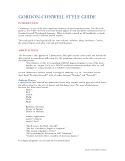 gordon-conwell style guide - Gordon