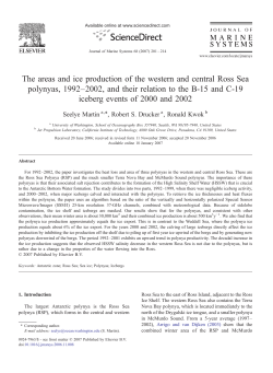 The areas and ice production of the western and central Ross Sea
