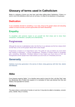 Glossary of terms used in Catholicism