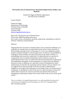 The Psychic Life of Colonial Power