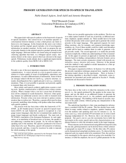 PROSODY GENERATION FOR SPEECH-TO-SPEECH