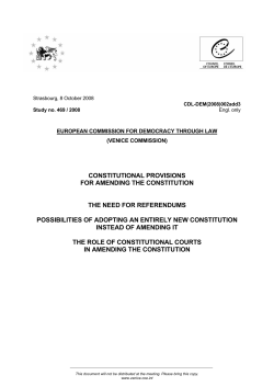 CONSTITUTIONAL PROVISIONS FOR AMENDING THE