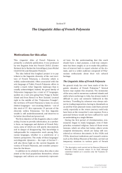 The Linguistic Atlas of French Polynesia