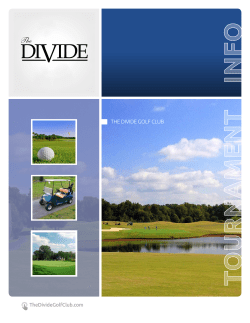 T OURNAMENT INF O - The Divide Golf Club