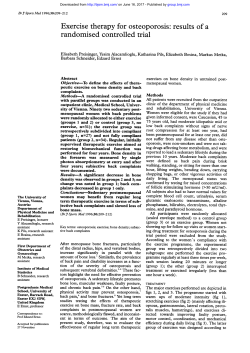 Exercise therapy for osteoporosis: results ofa randomised controlled