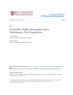 An Archive, Public Participation and a Performance: Five Perspectives