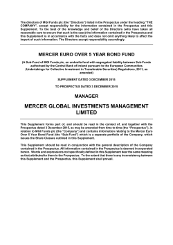 MGI Funds plc - Mercer Euro Over 5 Year Bond Fund