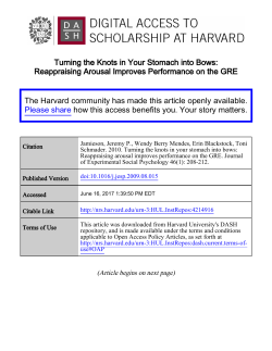 Reappraising Arousal Improves Performance on the GRE The