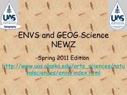 UAS ENVS GEOG News 2011 - University of Alaska Southeast