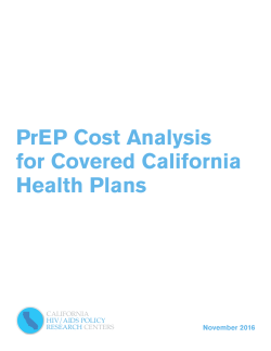PrEP Cost Analysis for Covered California Health Plans