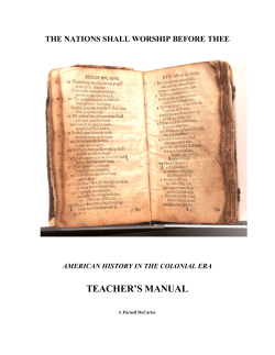 Teacher`s Manual for `The Nations Shall Worship Before Thee