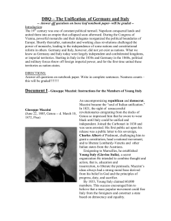 DBQ &ndash; The Unification of Germany and Italy