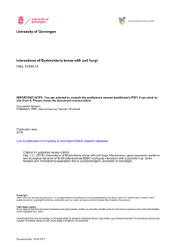 University of Groningen Interactions of Burkholderia terrae