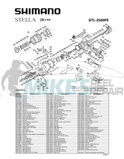 Shimano Stella STL2500FEUS Schematic