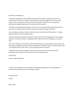 Gentlemen and Mesdames, The syllabus committee for FYBSc
