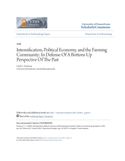Intensification, Political Economy, and the