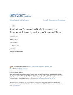 Similarity of Mammalian Body Size across the Taxonomic Hierarchy