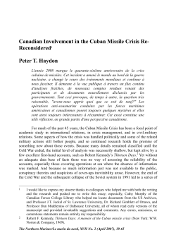 Canadian Involvement in the Cuban Missile Crisis Re