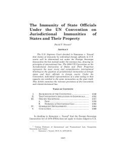 The Immunity of State Officials Under the UN Convention on